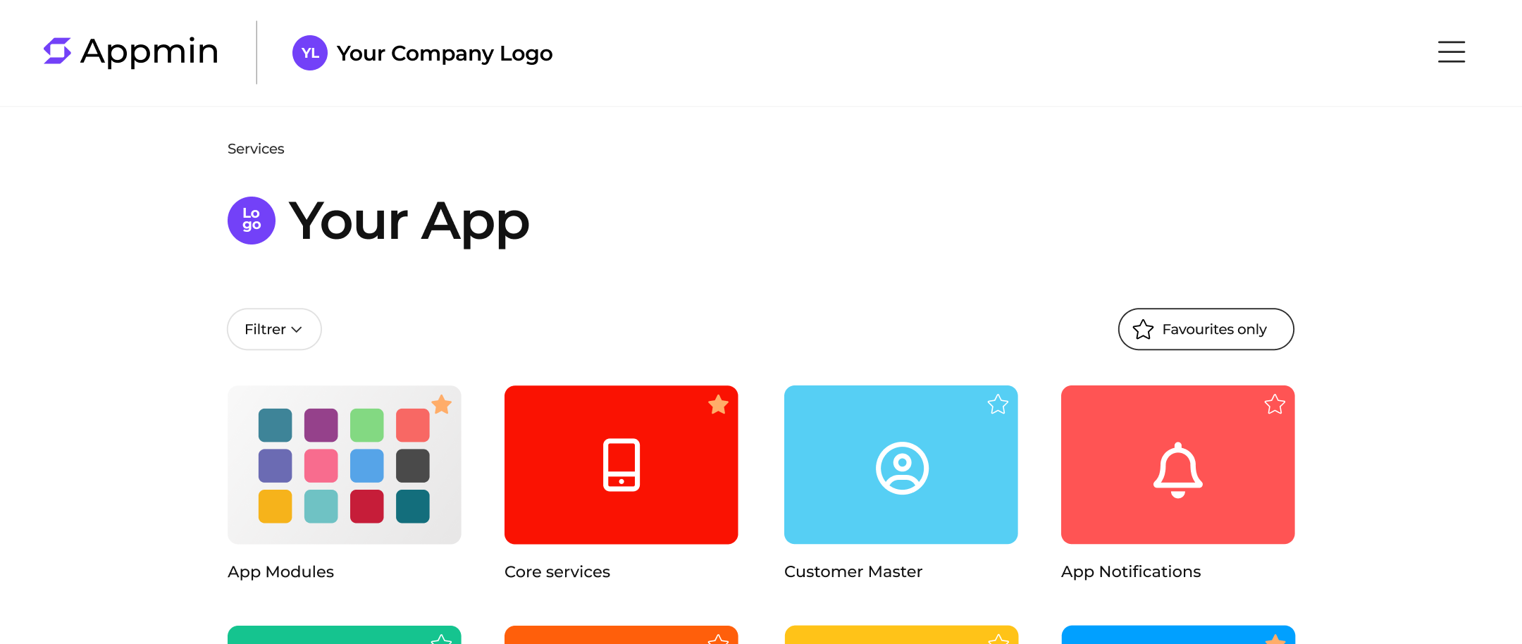 Visualization of Appmin. App administration system